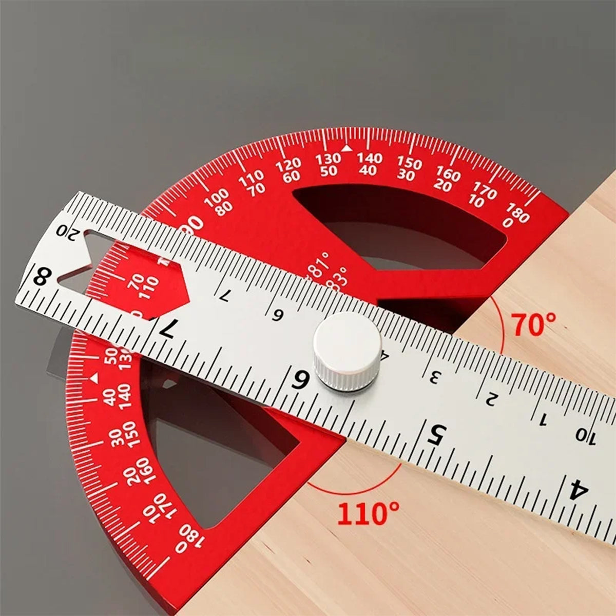 Tooltech Multi-Angle 8" Marking Ruler T-shaped