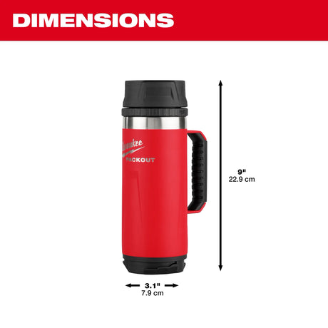 Milwaukee 48-22-8394R PACKOUT™ 18oz Insulated Mug with Sip Lid