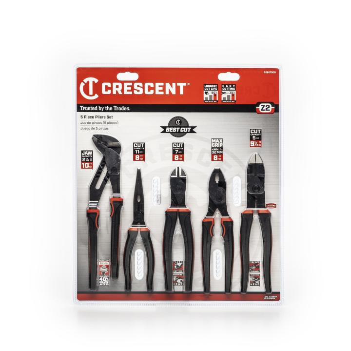 Crescent Z2SET5CG06 5 Piece Z2™ Mixed Dual Material Plier Set