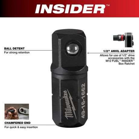 Milwaukee 49-16-1662 INSIDER™ Box Ratchet 1/2" Anvil Adapter