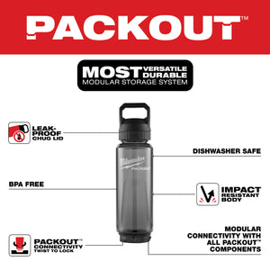 Milwaukee 48-22-8372B 34oz PACKOUT™ Bottle with Chug Lid - Black