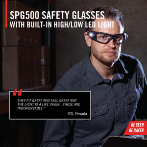 Coast Rechargeable Bulls-Eye Spot Safety Glasses