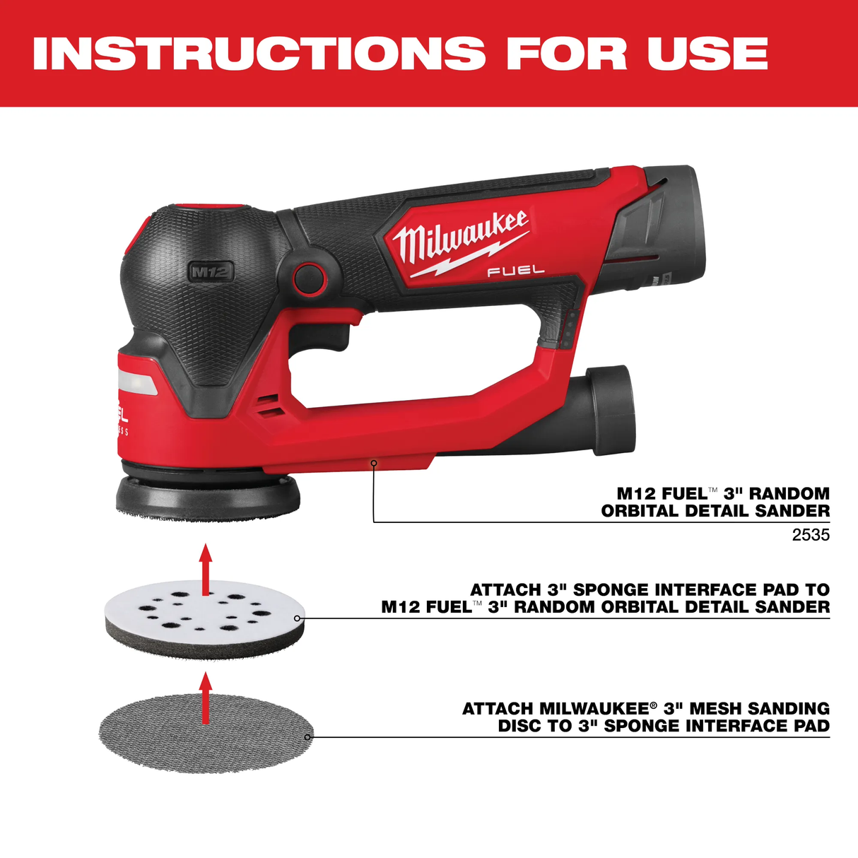 Milwaukee 48-80-6402 3” Sponge Interface Pad