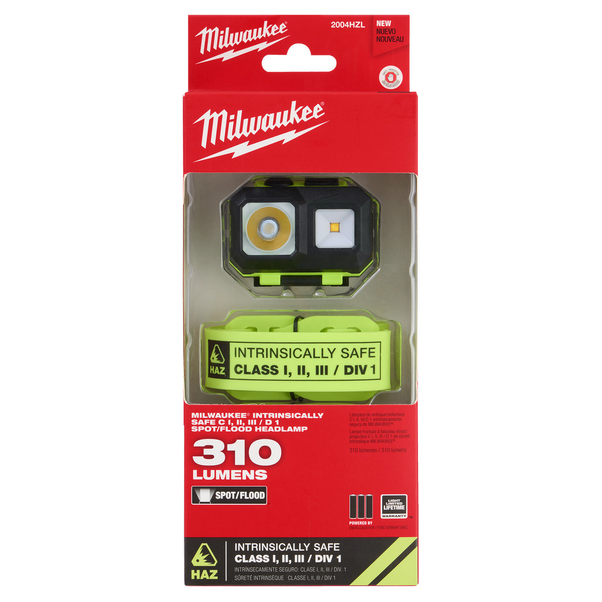 Milwaukee 2004HZL Intrinsically Safe C I, II, III / D 1 Spot/Flood Headlamp