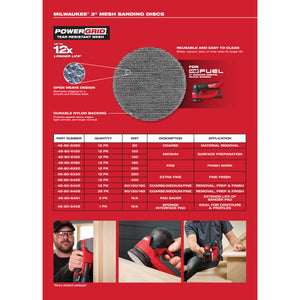 Milwaukee 2535-20 M12 FUEL™ 3" Random Orbital Detail Sander