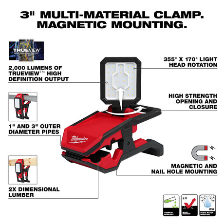 Milwaukee 2358-20 M18™ ROVER™ Clamping Flood Light