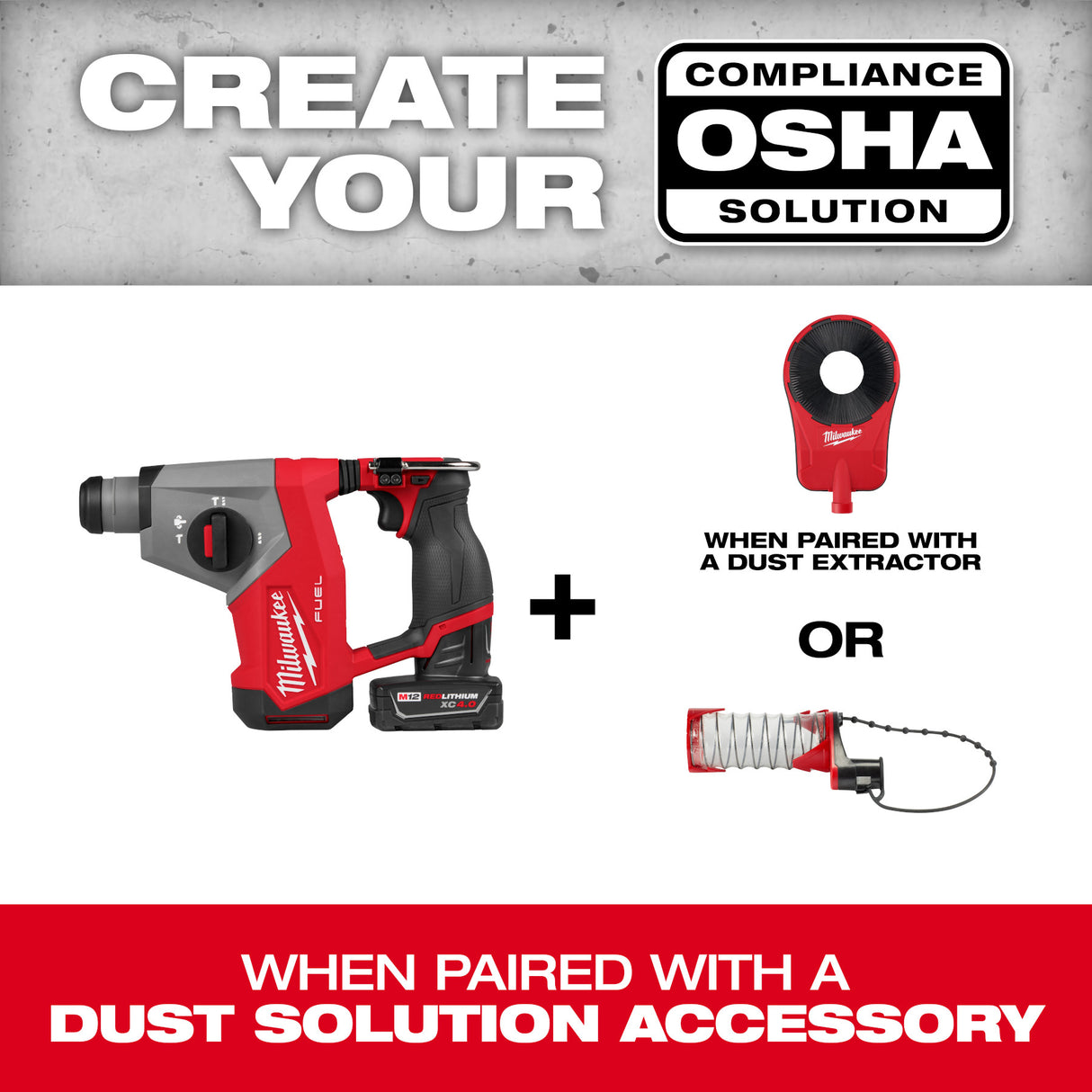 Milwaukee 2508-21XC M12 FUEL™ 5/8” SDS Plus Rotary Hammer Kit