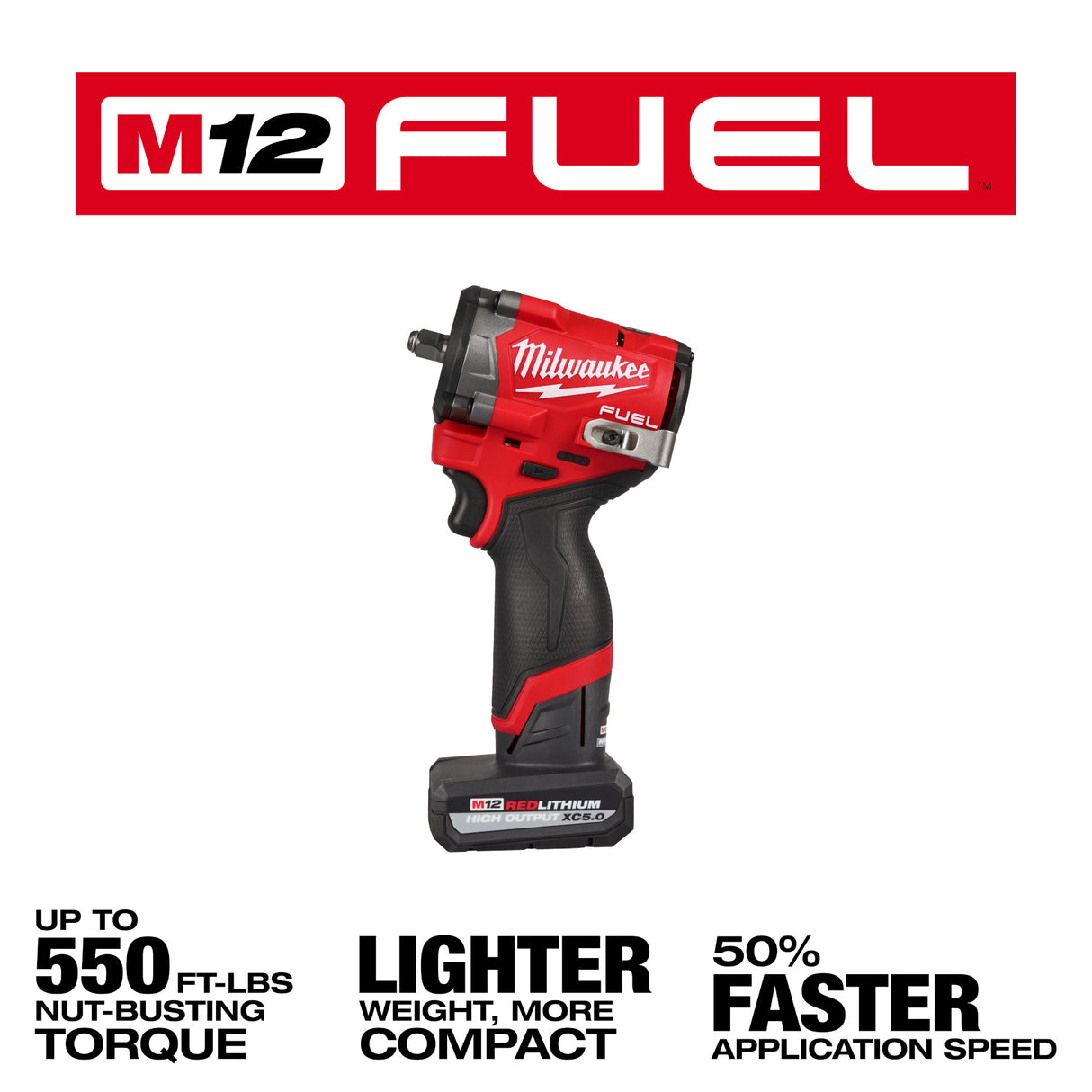 Milwaukee 2562-22 M12 FUEL™ Stubby 3/8" Impact Wrench Kit