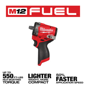 Milwaukee 2563-20 M12 FUEL™ Stubby 1/2" Impact Wrench