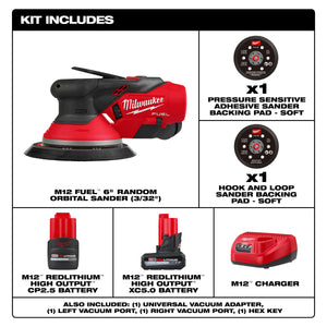 Milwaukee 2584-22CX M12™ FUEL™ 6" Random Orbital Sander Kit (3/32")