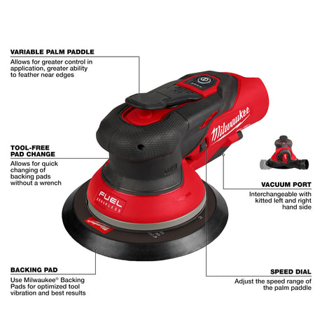 Milwaukee 2584-20 M12™ FUEL™ 6" Random Orbital Sander (3/32")