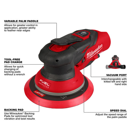 Milwaukee 2585-20 M12™ FUEL™ 6" Random Orbital Sander (3/16")