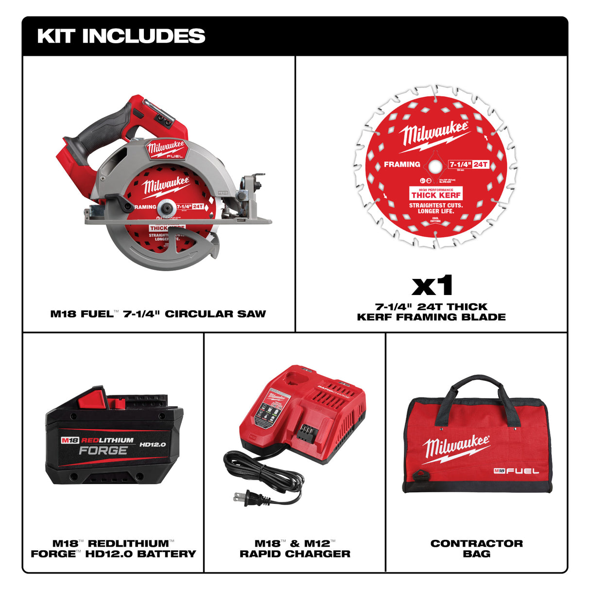 Milwaukee 2834-21HD M18 FUEL™ 7-1/4” Circular Saw Kit