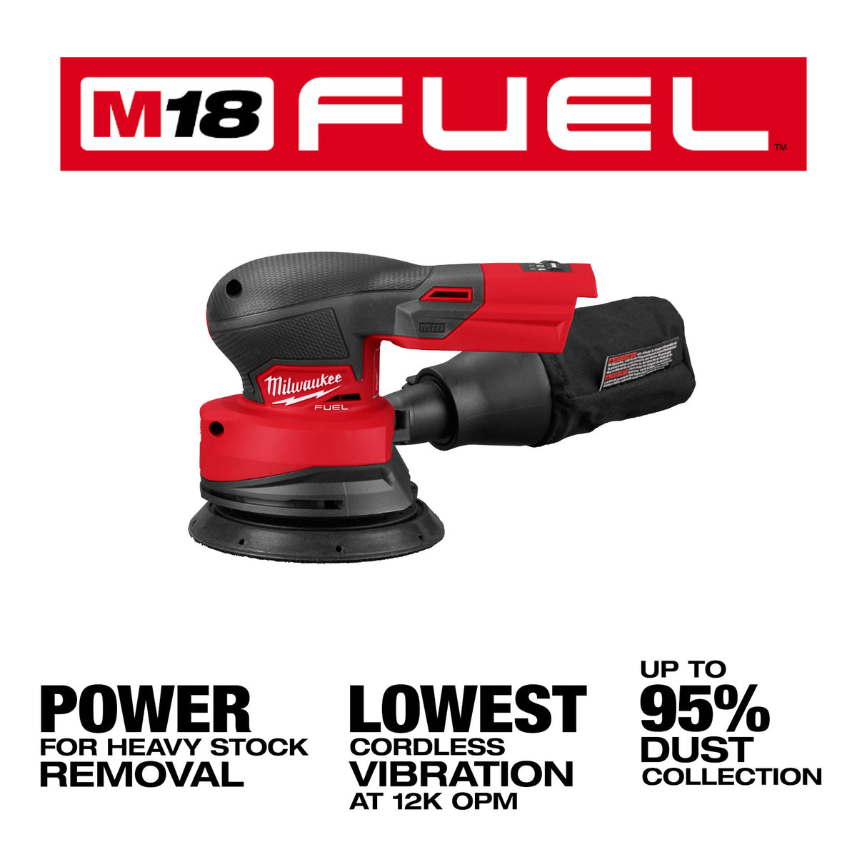 Milwaukee 2837-20 M18­ FUEL™ 5" Random Orbital Sander