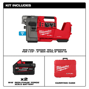 Milwaukee 2927-22 M18 FUEL™ RINGER™ Roll Groover for 1-1/4” - 4” Sch 10/40, 6” Sch 10