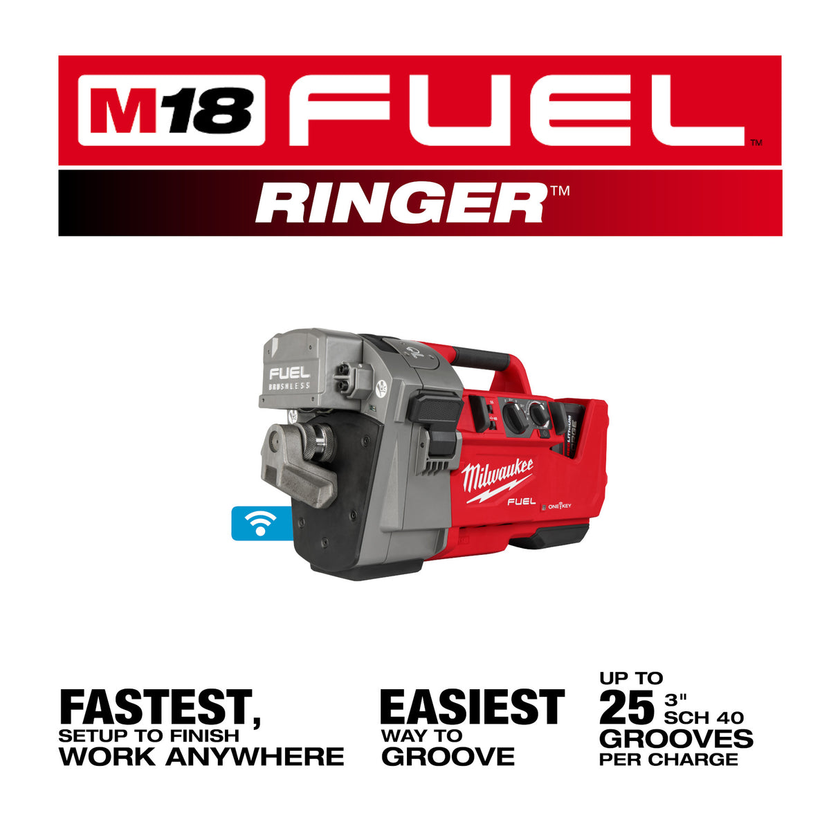 Milwaukee 2928-22 M18 FUEL™ RINGER™ Roll Groover for 2” – 6” Sch 10/40