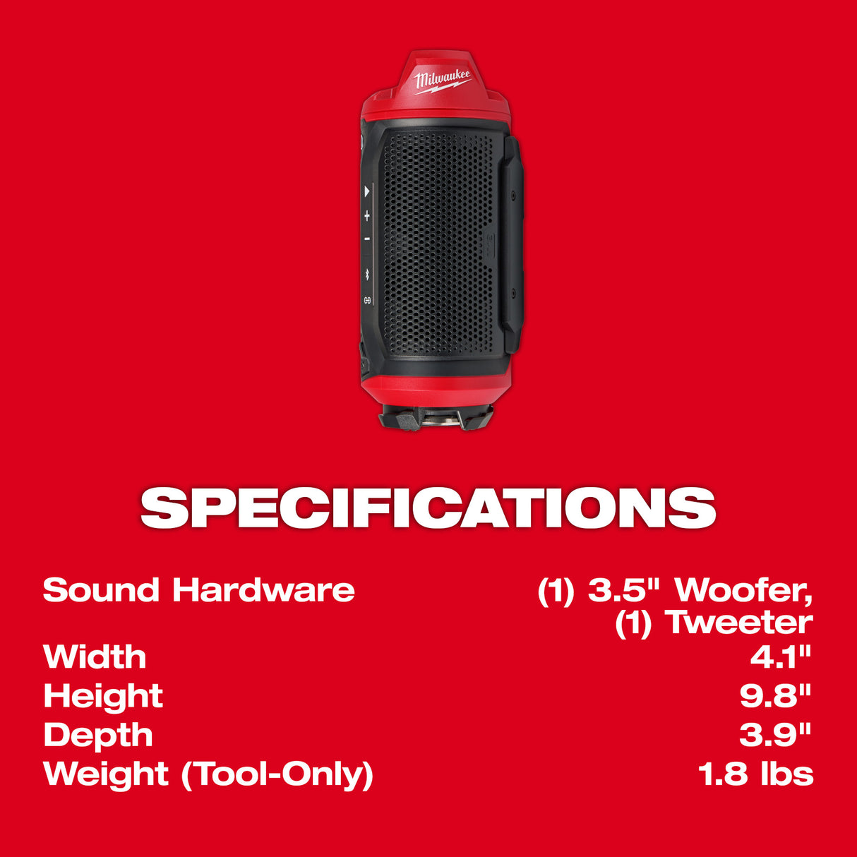 Milwaukee 2955-20 M12™ Bluetooth® Jobsite Speaker w/ PACKOUT™ Compatibility