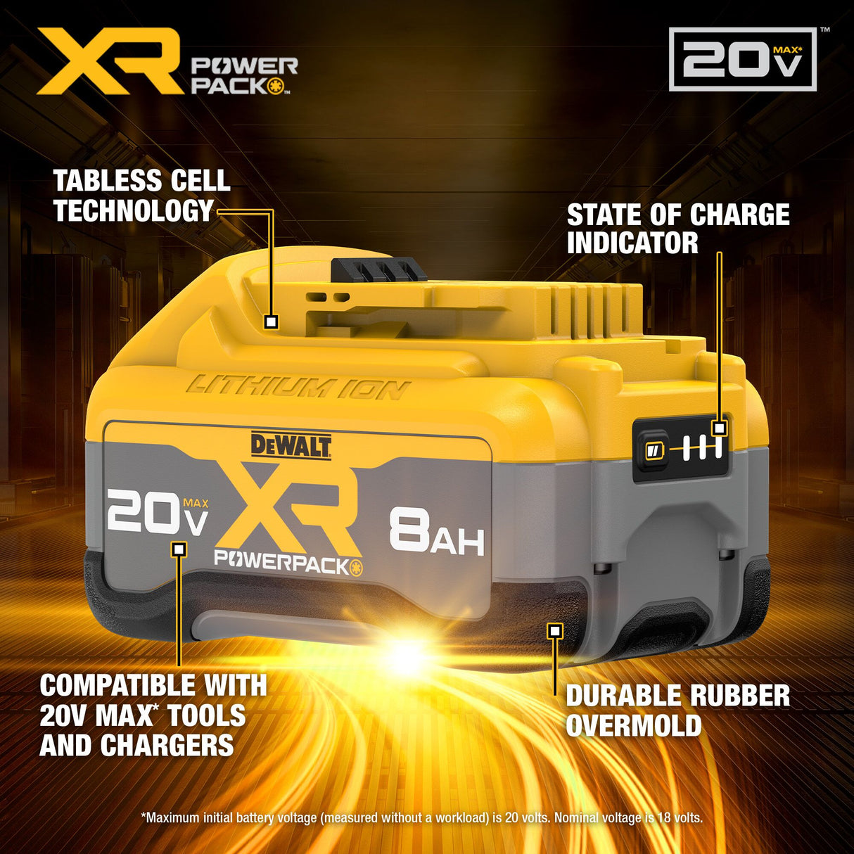 DEWALT DCB2108 20V MAX* XR POWERPACK™ 8 Ah Battery