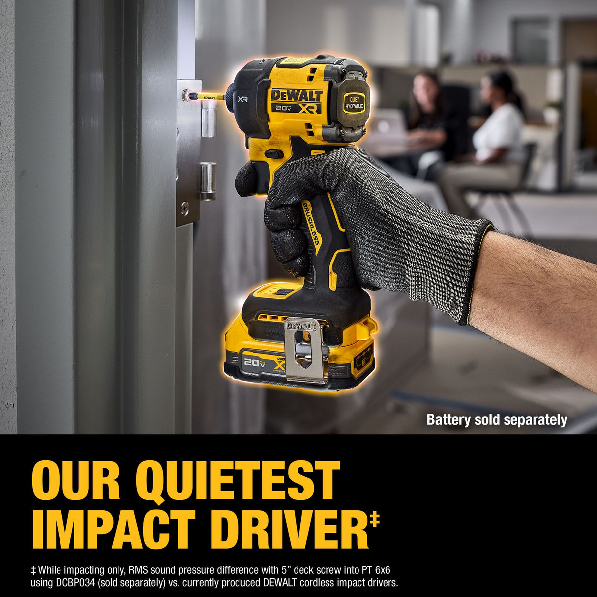 DEWALT DCF870B 20V MAX* XR® Brushless Cordless 1/4 in. Quiet Hydraulic Impact Driver (Tool Only)