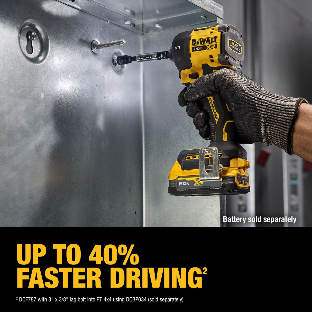 DEWALT DCF870B 20V MAX* XR® Brushless Cordless 1/4 in. Quiet Hydraulic Impact Driver (Tool Only)