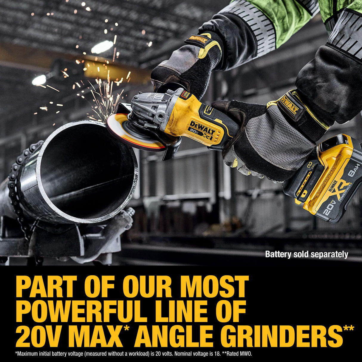 DEWALT DCG410B 20V MAX* XR® Brushless Cordless 4-1/2 - 5 in. Angle Grinder (Tool Only)