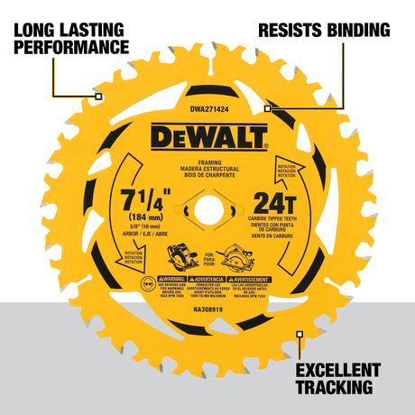 DEWALT DWA27142 7-1/4 in. 24T Circular Saw Blade