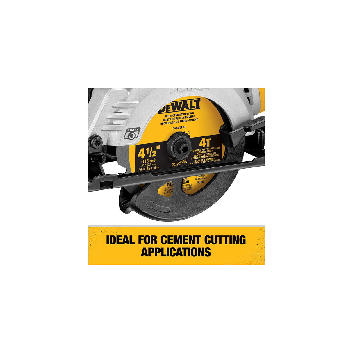 DEWALT DWA412PCD 4-1/2 in. 4T Fiber Cement Cutting Circular Saw Blade