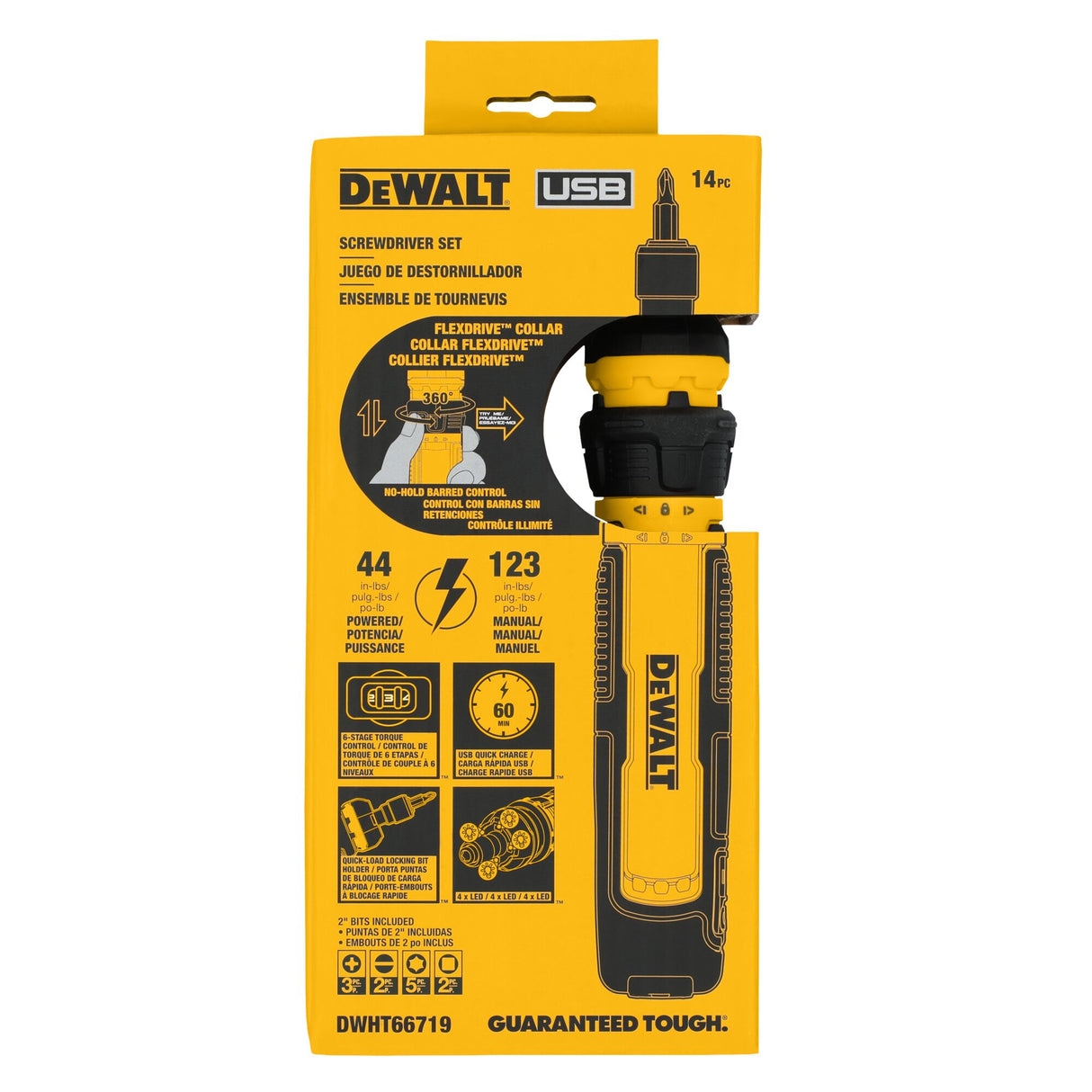 DEWALT DWHT66719 14 pc. Cordless Screwdriver Set with FLEXDRIVE™ Control