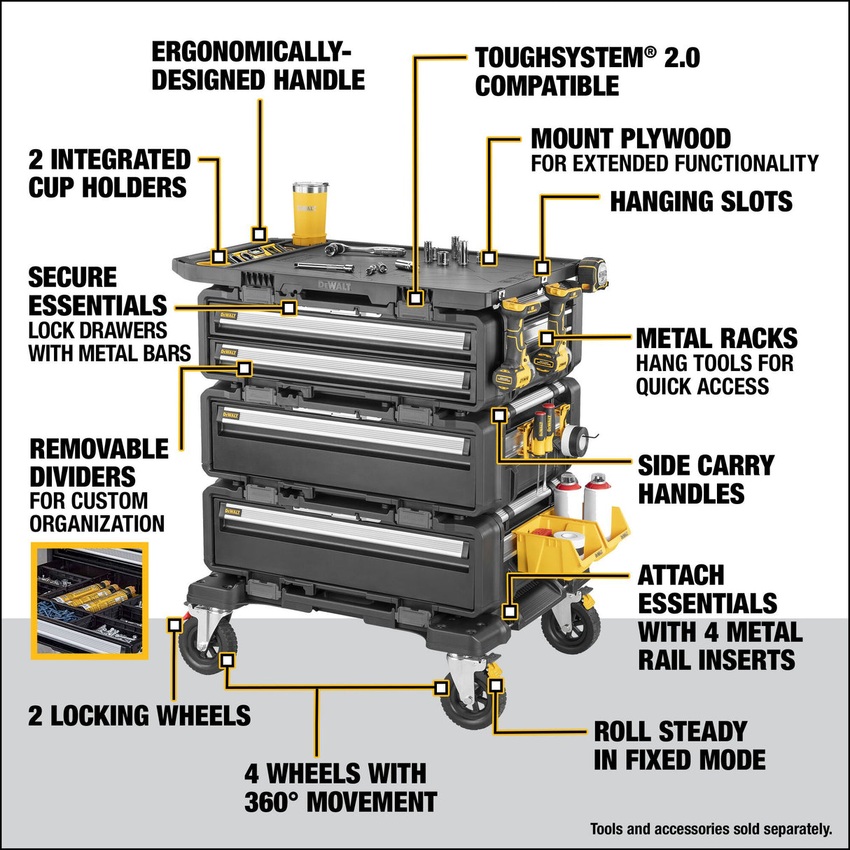 DEWALT DWST60510 TOUGHSYSTEM® 2.0 DXL™ 5-in-1 Modular Workstation