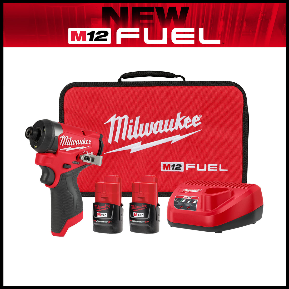 Milwaukee 3453-22 M12 FUEL™ 1/4" Hex Impact Driver Kit