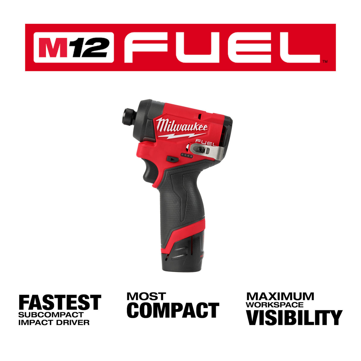 Milwaukee 3453-22 M12 FUEL™ 1/4" Hex Impact Driver Kit