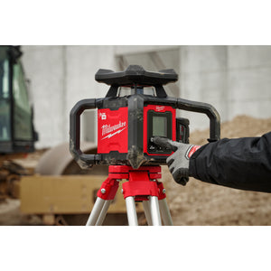 Milwaukee 3704-21T M18™ Red Exterior Dual Slope Rotary Laser Level Kit w/ Receiver, Remote, Grade Rod & Tripod