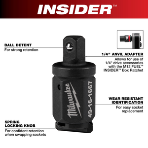 Milwaukee 49-16-1667 INSIDER™ Box Ratchet 1/4" Anvil Adapter