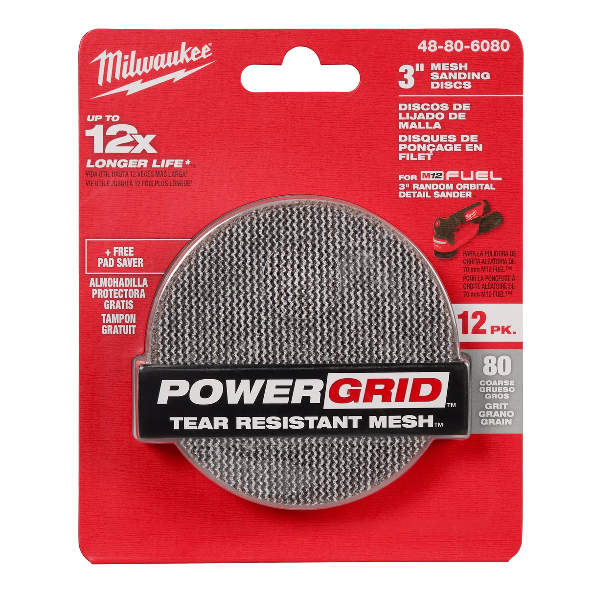 Milwaukee 3” Mesh Sanding Discs with POWERGRID™ Tear Resistant Mesh