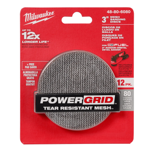 Milwaukee 3” Mesh Sanding Discs with POWERGRID™ Tear Resistant Mesh