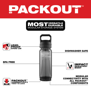 Milwaukee 48-22-8371B 25oz PACKOUT™ Bottle with Chug Lid -Black