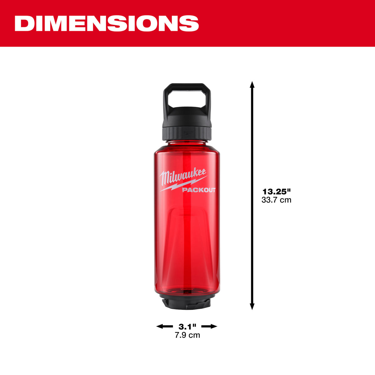 Milwaukee 48-22-8373R PACKOUT™ 48oz Bottle with Chug Lid -RED