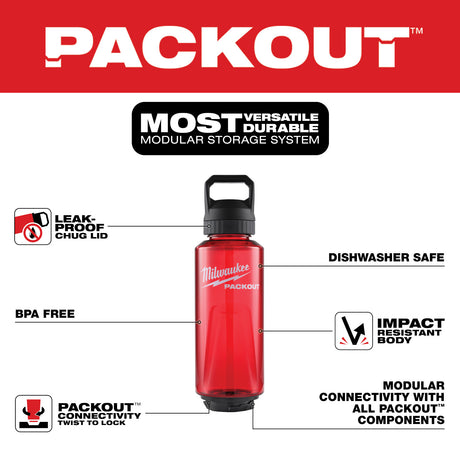 Milwaukee 48-22-8373R PACKOUT™ 48oz Bottle with Chug Lid -RED