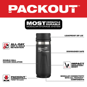 Milwaukee 48-22-8395B PACKOUT™ 18oz Insulated Bottle with Sip Lid