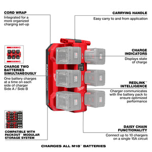 Milwaukee 48-59-1817 M18™ Six Bay Daisy Chain Rapid Charger