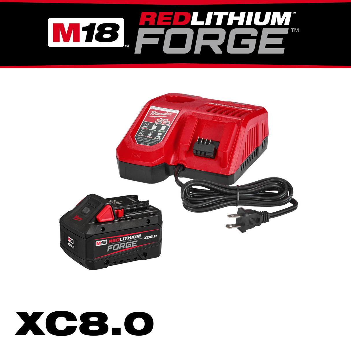 Milwaukee 48-59-1881  M18™ REDLITHIUM™ FORGE™ XC8.0 Starter Kit