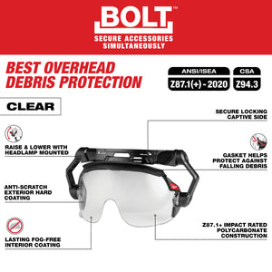 Milwaukee  BOLT™ Gasketed Eye Visor - Dual Coat Lens (Compatible with Milwaukee® BOLT™ Safety Helmets & BOLT™ Hard Hats)