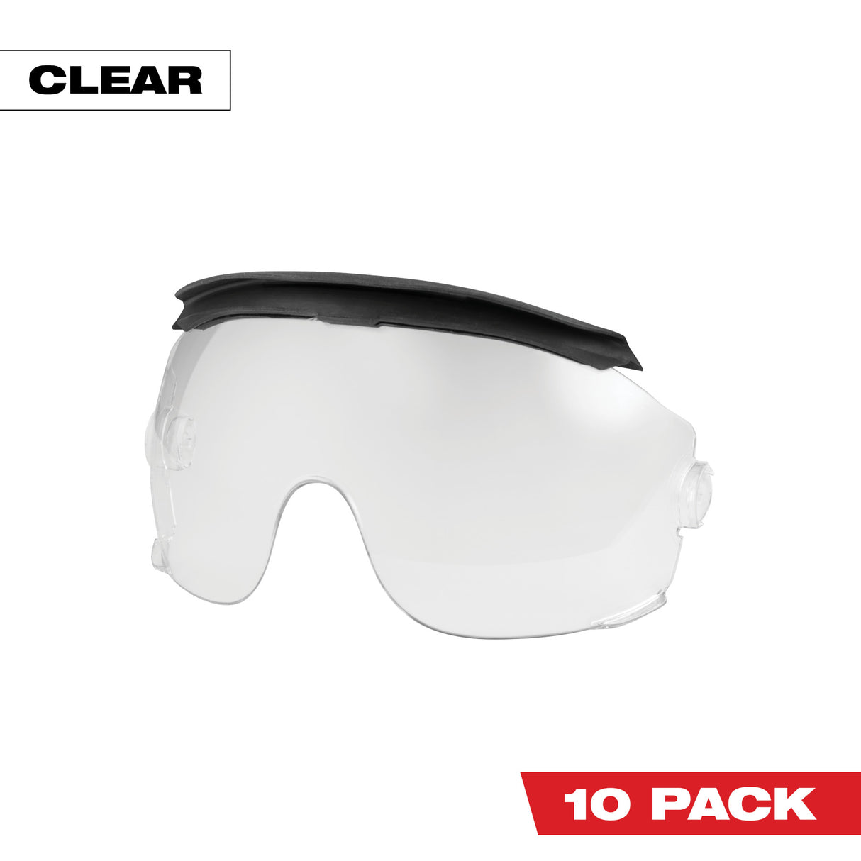 Milwaukee  10pk Gasketed Eye Visor Replacement Lenses (Milwaukee® BOLT™ Safety Helmet & BOLT™ Hard Hat Mount)