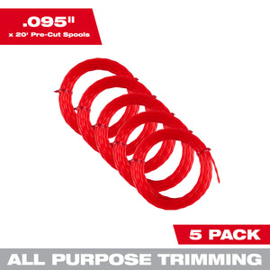 Milwaukee 49-16-2782 095" x 20’ (5 pk) Pre-Cut Twisted Trimmer Line