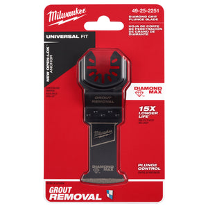 Milwaukee 49-25-2251 OPEN-LOK™ DIAMOND MAX™ Diamond Grit Grout Removal Multi-Tool Plunge Blade