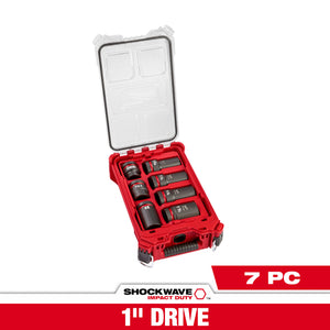 Milwaukee 49-66-7840 SHOCKWAVE Impact Duty™ 1” Drive 7PC MM & SAE Wheel Service Socket PACKOUT™ Set