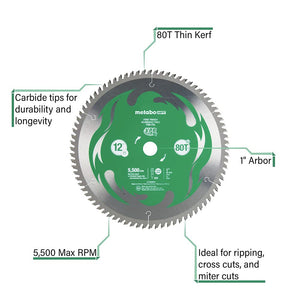 metabo HPT 12" 80T Carbide Blade