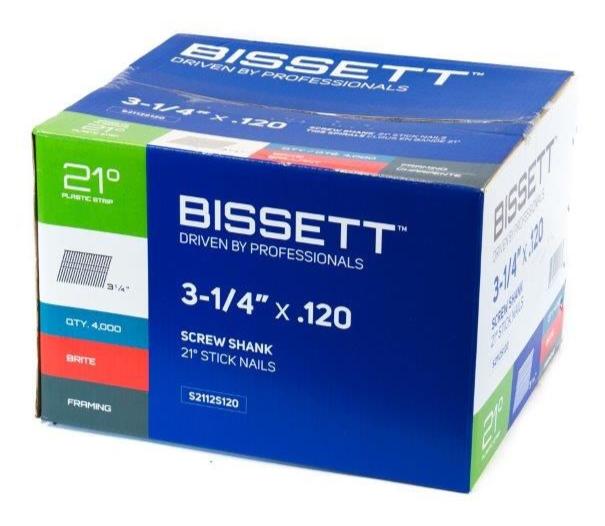 BISSETT 3-1/4 21 Degree Strip Nails