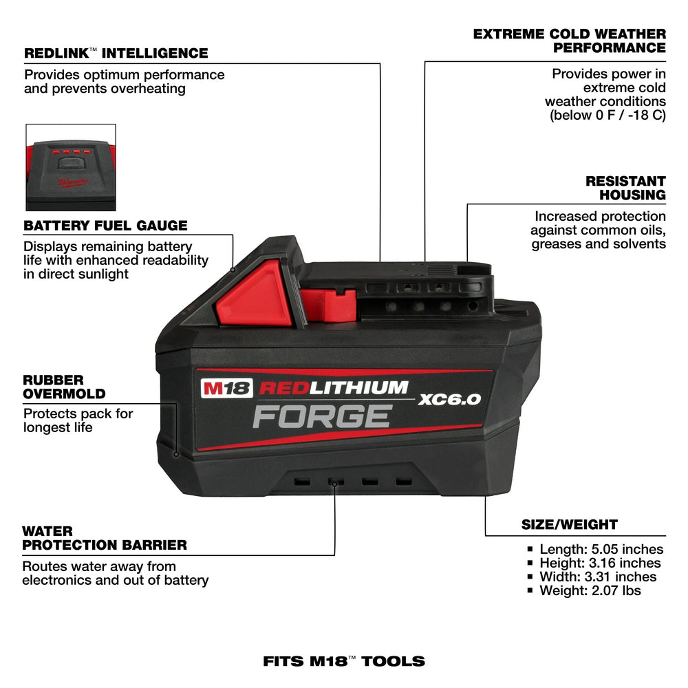 Milwaukee 48-59-1866 M18™ Dual Bay Super Charger Starter Kit with 2 XC 6.0 FORGE™ Batteries