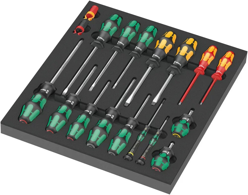 WERA 9710 Foam insert screwdriver set 1, 18 pieces